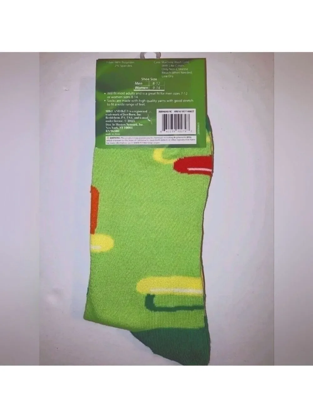 4/$25 New Mike and Ike Candy Novelty Crew Socks Unisex Gender Neutral